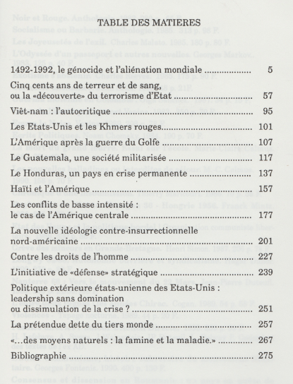 amerikkka table des matie╠Çres